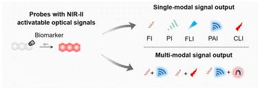 Single- and multi-modal molecular probes with second near-infrared activatable optical signals for disease diagnosis and theranostics