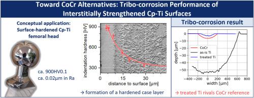 Toward CoCr Alternatives: Tribo-corrosion performance of interstitially strengthened Cp-Ti surfaces