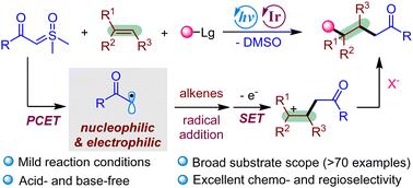 Sulfoxonium ylides as carbon radical precursors in three-component carbohalogenation of alkenes†