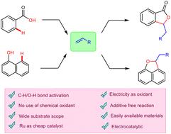 Electrooxidative C–H/O–H bond coupling via Ru catalysis: access to phthalides and naphtho[1,8-bc]furans†