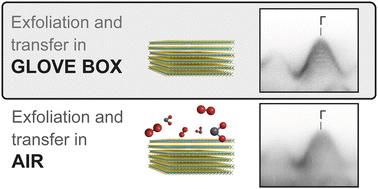 Environmental effects on the electronic states of MoS2 flakes probed by micro-ARPES