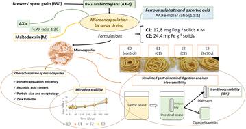 Development of iron–ascorbic acid microcapsules using Brewer's spent grain arabinoxylans as wall materials and study of their application as fortifiers in extruded corn products