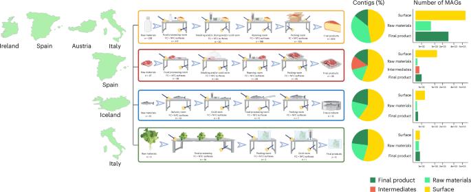 The food-associated resistome is shaped by processing and production environments
