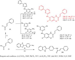 Chimeric Amides of Substituted Allyl- and Phenylcarboxylic Acids with Pharmacophoric Moieties of Aromatic and Heteroaromatic Rings as Potential Multitarget Protein Kinase Inhibitors: Design, Synthesis, Evaluation of Antitumor Activity, and In Silico Analysis
