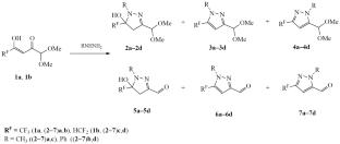 Features of Synthesis of 5(3)-Polyfluoromethylpyrazole-3(5)-carbaldehydes and Their Dimethyl Acetals