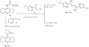 Features of Conjugation of Ipidacrine Chloroalkylamides with 5-Acetyl-3-(trifluoromethyl)pyrazole and Its Derivatives. Study of Biological Activity