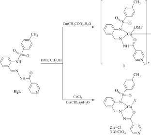 Synthesis and Structure of Copper(II) Complexes with N-[(E)-[2-(p-Tolylsulfonylamino)Phenyl]Methyleneamino]Pyridine-4-Carboxamide