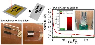 Integrated iontophoresis and sweat sensing via paper-derived laser-induced graphene soft conductors†