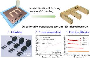 Highly pressure-resistant and high-rate ultrathick micro-Si anodes for 3D microbatteries via direct-ink-writing of directionally continuous porous microstructure