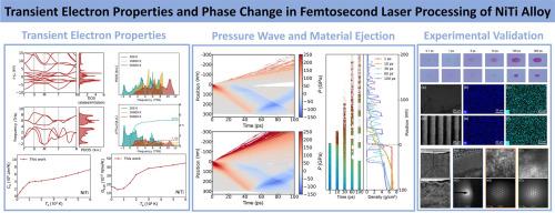 Transient electron properties and phase change in femtosecond laser processing of NiTi alloy: Multiscale simulation and experimental investigation