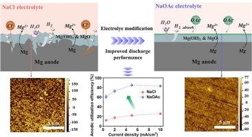 Insights into corrosion behaviour and discharge performance improvement in Mg-Air batteries using sodium acetate