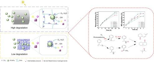 Boosting photocatalytic capability by dispersing TiO2 into chitin matrix for polystyrene microplastics degradation