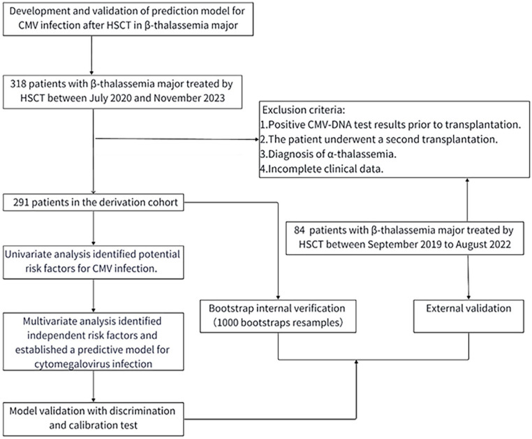 Prediction model for cytomegalovirus infection following hematopoietic stem cell transplantation in patients with β-thalassemia major.