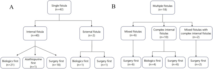 Outcomes of medical and surgical treatment for intestinal fistulizing Crohn's disease.