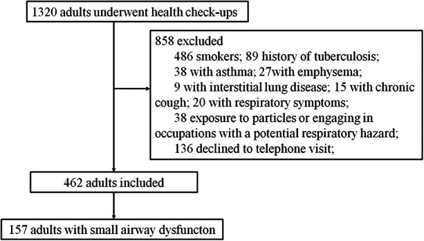 The chronological age at which small airway function starts to decline in a healthy Chinese population: a cross-sectional study.