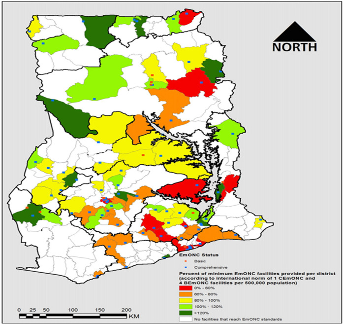 A policy in stagnation: addressing inequalities in the distribution of emergency obstetric and neonatal care in Ghana.