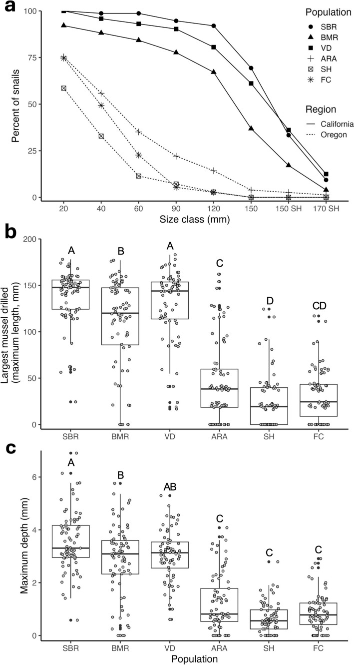 Biogeographic variation in mussel shell thickness and drilling predation on rocky shores.