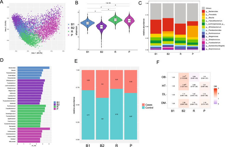 Bacteroides- and Prevotella-enriched gut microbial clusters associate with metabolic risks.