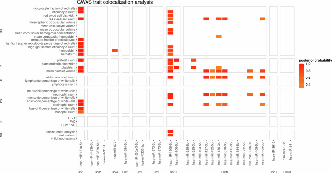 Serum microRNA expression quantitative trait loci in children with asthma colocalize with asthma-related GWAS results.