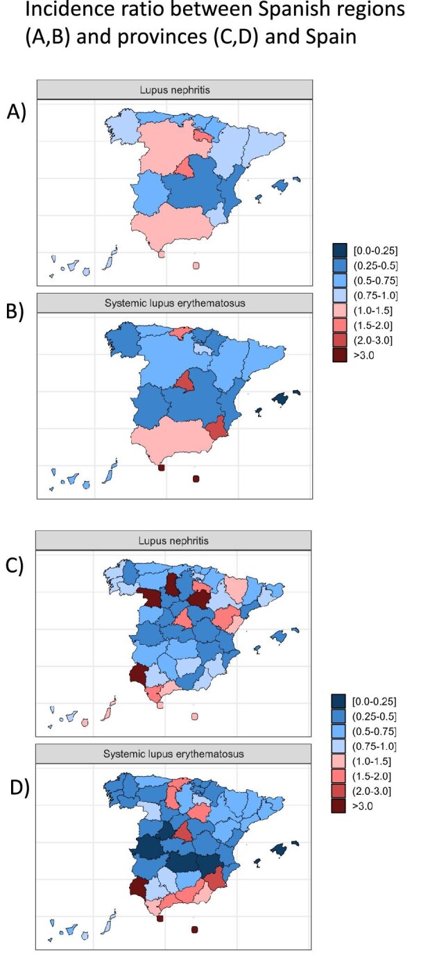 Heterogeneity of regional and national hospitalization burden of lupus nephritis and systemic lupus erythematous.