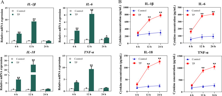 Time- and dose-dependent activation of the NLRP3 and MyD88/NF-κB pathways by Trueperella pyogenes membrane vesicles in bovine endometrial epithelial cells.