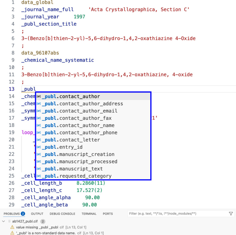 CIF extension for <i>Visual Studio Code</i>.