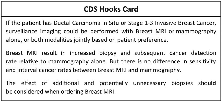 Assessment of 3 standards-based clinical decision support (CDS) tools in an academic electronic health record using Clinical Quality Language, CDS Hooks, and Fast Healthcare Interoperability Resources: a retrospective evaluation.