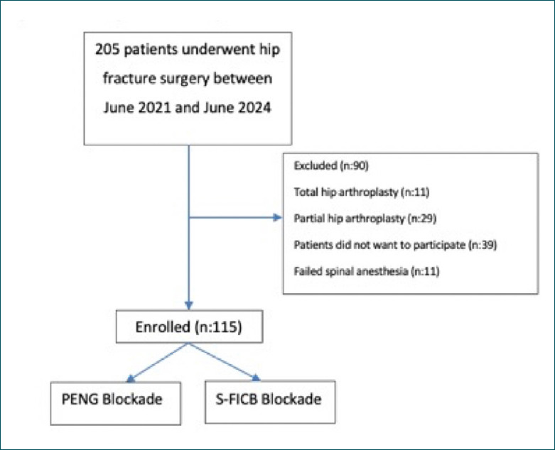 Comparison of the perioperative efficacy of pericapsular nerve group (PENG) block and the suprainguinal fascia iliaca compartment block (S-FICB) in patients undergoing hip fracture surgery: Spinal positioning, medication usage, and patient satisfaction.