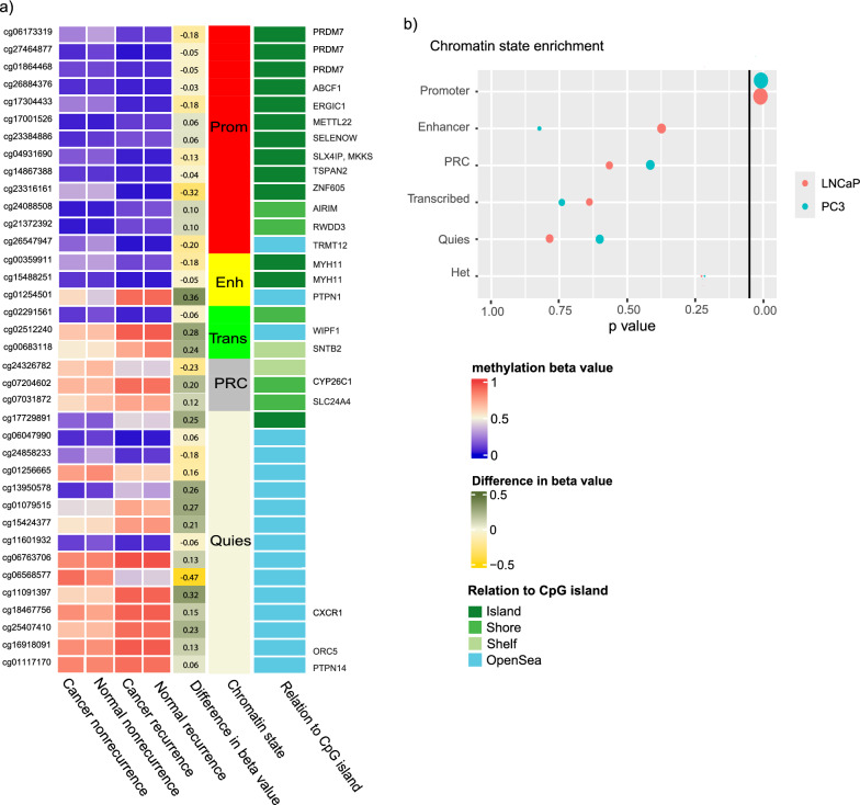 DNA methylation in normal-appearing tissue associated with prostate cancer recurrence and metastasis.
