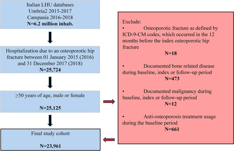 Burden of Disease and Treatment Gap in Patients with an Osteoporotic Hip Fracture between 2015 and 2019 in Italy.