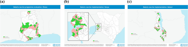 Subnational introduction of the RTS,S/AS01<sub>E</sub> malaria vaccine into routine immunization: experience and lessons from the three pilot countries.