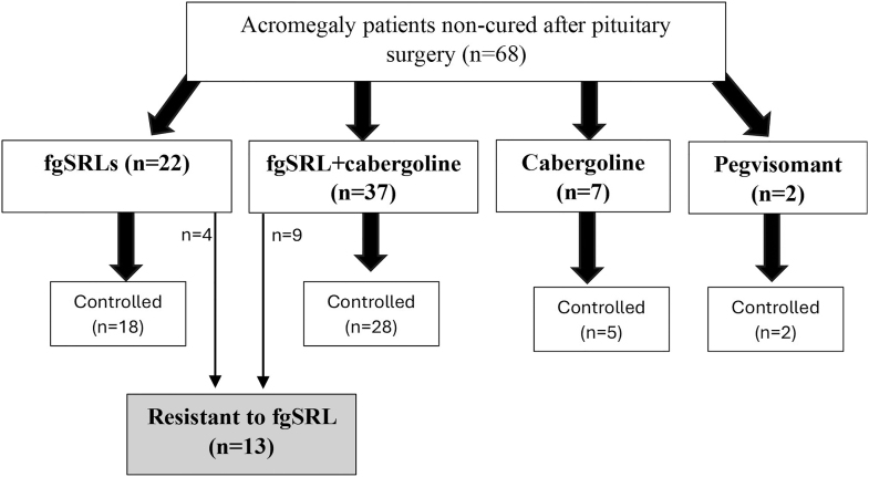 Predictors of therapeutic failure in GH and prolactin co-secreting pituitary adenomas.