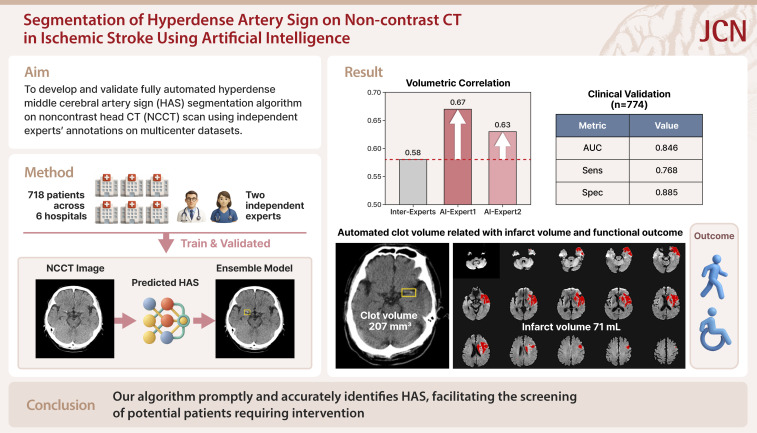 Segmentation of the Hyperdense Artery Sign on Noncontrast CT in Ischemic Stroke Using Artificial Intelligence.