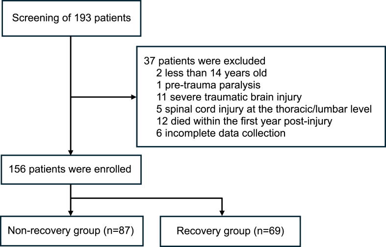 Impact of early decompression surgery and injury characteristics on neurological recovery following traumatic cervical spinal cord injury.