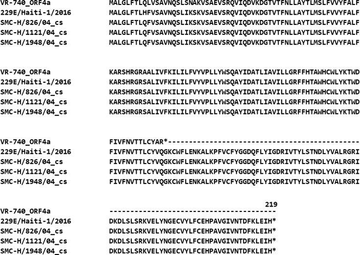 Changes in ORF4 of HCoV-229E under different culture conditions.