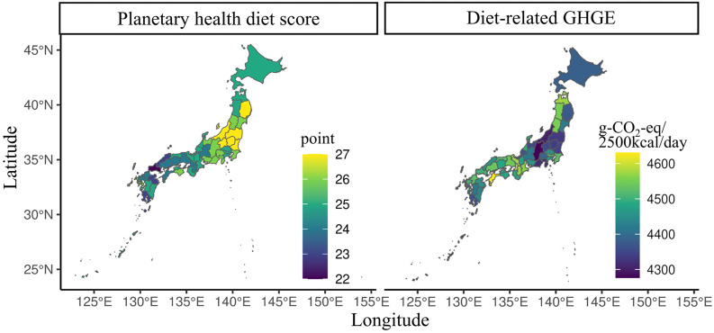 A reverse J-shaped association between adherence to planetary health diet and all-cause and cause-specific mortality in Japan: a cross-sectional prefecture-level ecological study.