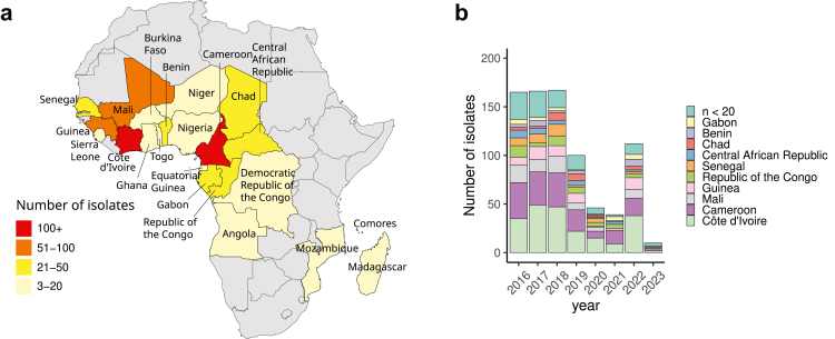 Assessment of ex vivo antimalarial drug efficacy in African Plasmodium falciparum parasite isolates, 2016-2023: a genotype-phenotype association study.
