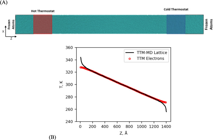 Molecular dynamics simulations of thermal transport in metals using a two-temperature model