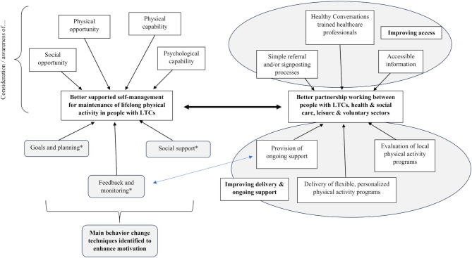Maintaining physical activity in people with long-term conditions following engagement in physical activity referral schemes: barriers, enablers, and intervention strategies.