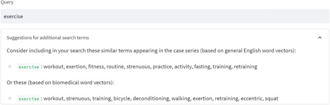 Narrative Search Engine for Case Series Assessment Supported by Artificial Intelligence Query Suggestions.