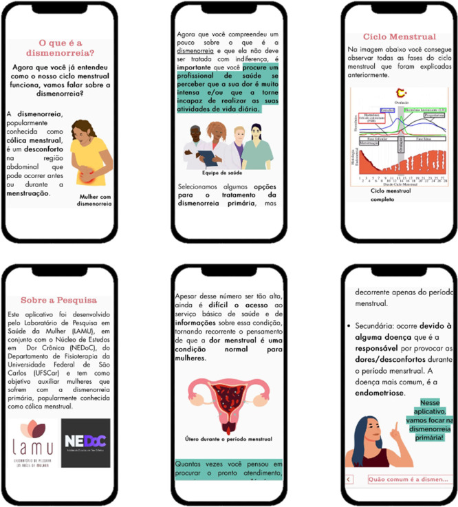 Development, validation, adherence, self-efficiency and satisfaction of a mobile health application for women with primary dysmenorrhea.