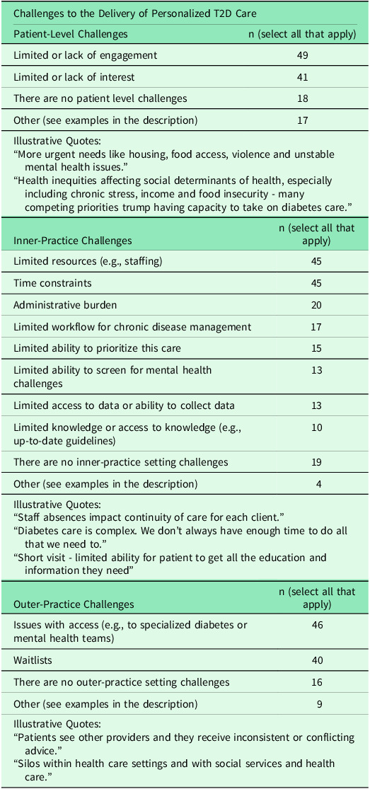 Understanding primary care provider perspectives of the implementation of an integrated diabetes and mental health care solution.
