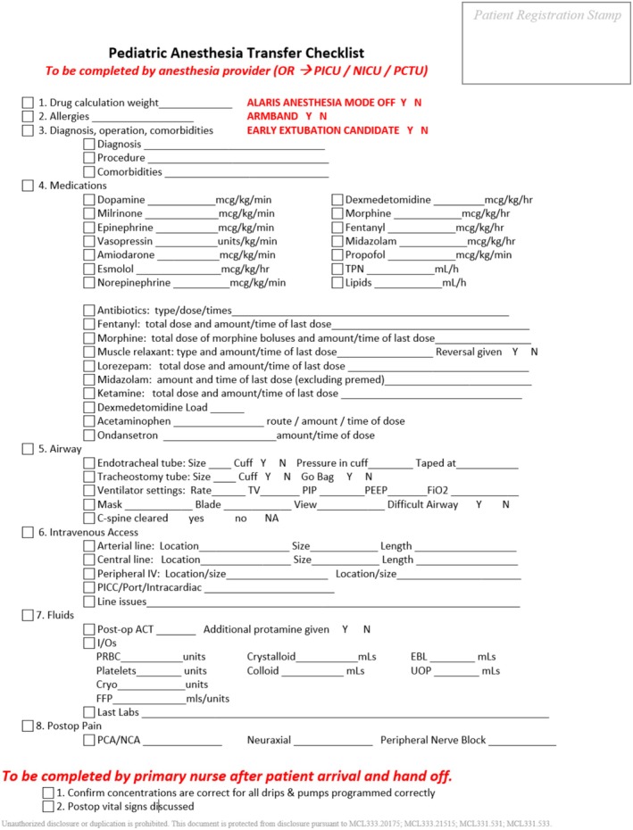 Error Traps in the Intrahospital Transport of Critically Ill and Anesthetized Children.