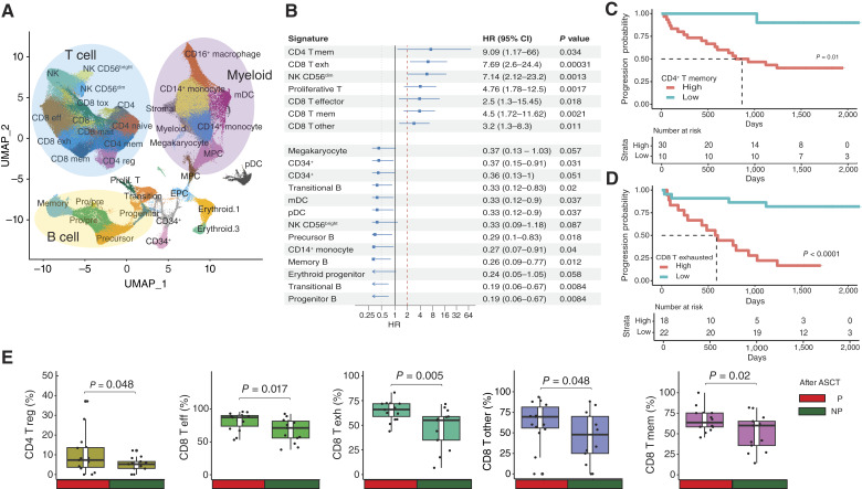 Identification of the Distinct Immune Microenvironment Features Associated with Progression Following High-Dose Melphalan and Autologous Stem Cell Transplant in Multiple Myeloma.