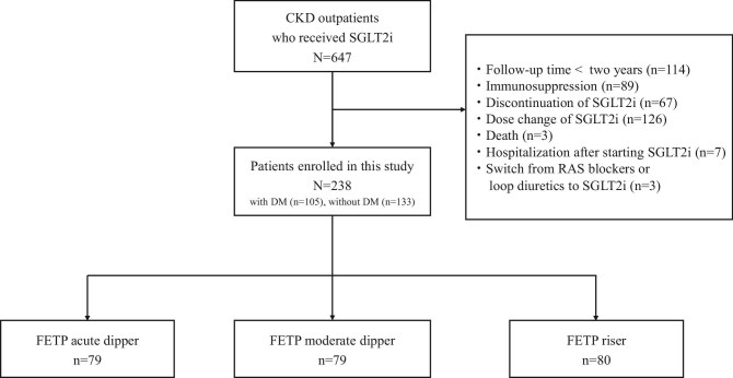 Initial change in fractional excretion of total protein after SGLT2 inhibitors predicts renal prognosis in patients with chronic kidney disease.