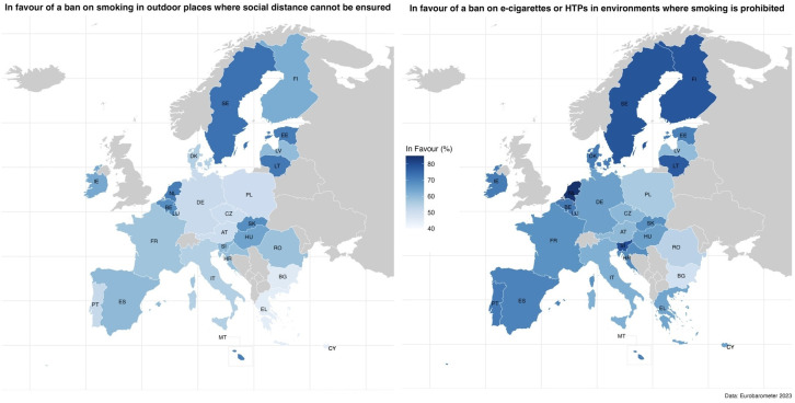 Exposure to secondhand smoke from cigarettes and secondhand aerosol from tobacco and nicotine products in indoor and outdoor public spaces in the European Union: a cross-sectional study.