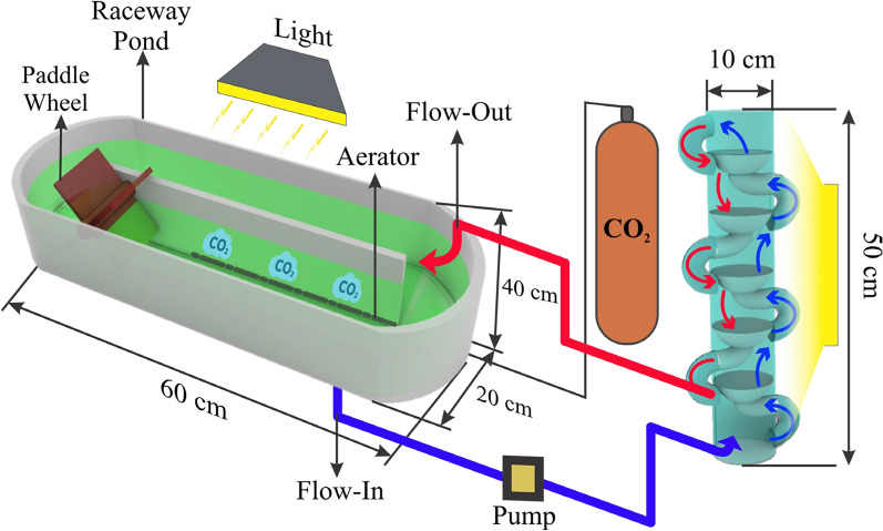 Integrated hybrid Nested-bottled photobioreactor for enhanced mixing, mass transfer, and CO₂ fixation in Arthrospira platensis raceway pond cultivation systems