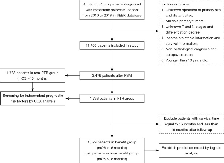 Most eligible candidates for primary tumor resection among metastatic colorectal cancer patients: a SEER-based population analysis.