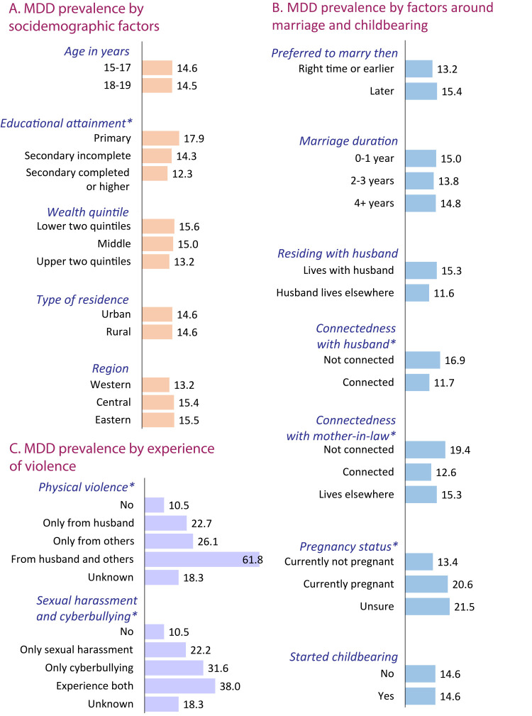 Depression among married female adolescents in Bangladesh: the toll of marriage, pregnancy, and violence.