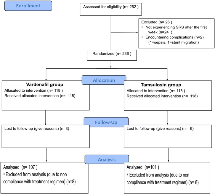 Vardenafil and Tamsulosin in the Management of Ureteral Stent-Related Symptoms: A Prospective Comparative Study.